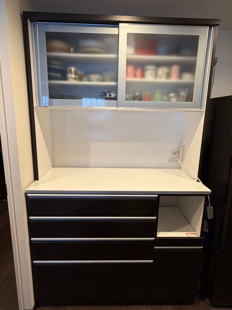 ※hana【美品】ダークブラウン 食器棚 幅約120cm ニトリ