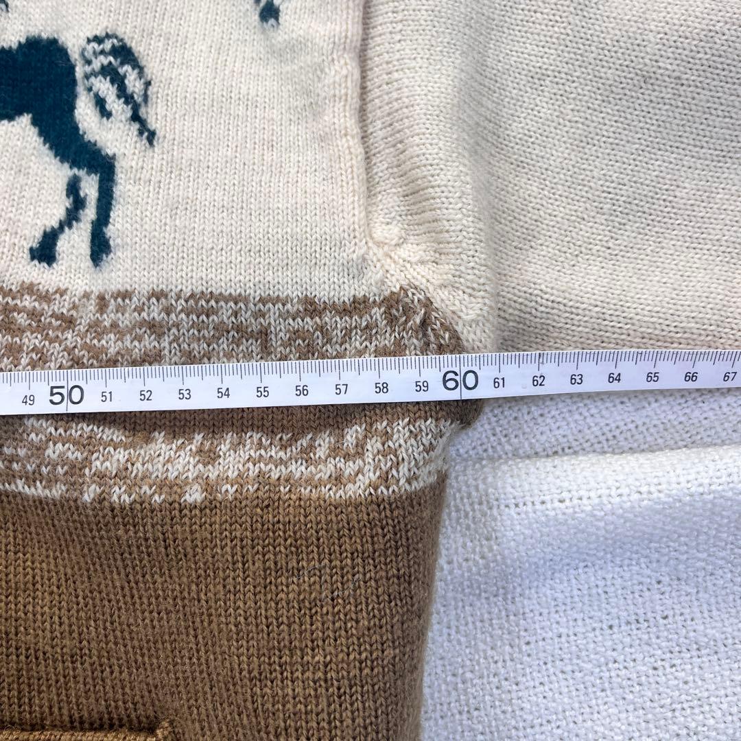 Lui Chantant リバーシブル ニットブルゾン 馬柄