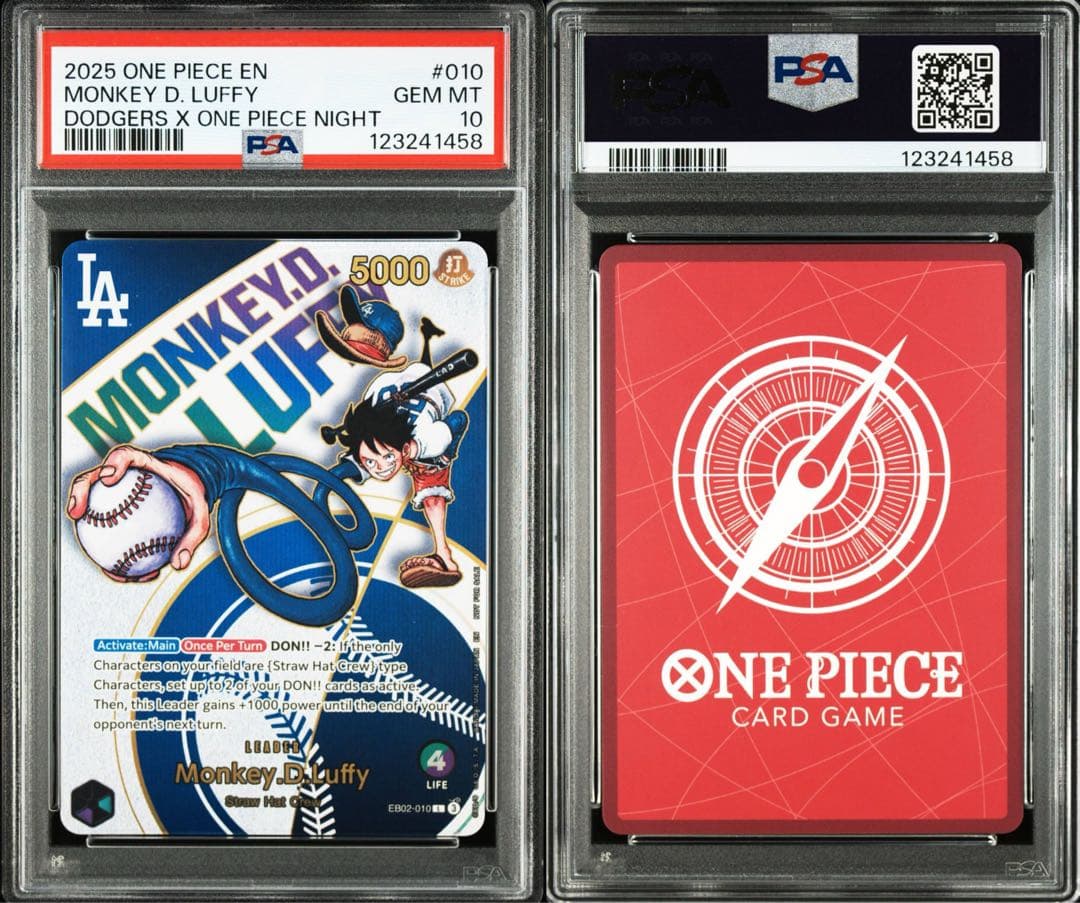 【PSA10 】ドジャース×ONE PIECE ルフィ 公式配布 完美品