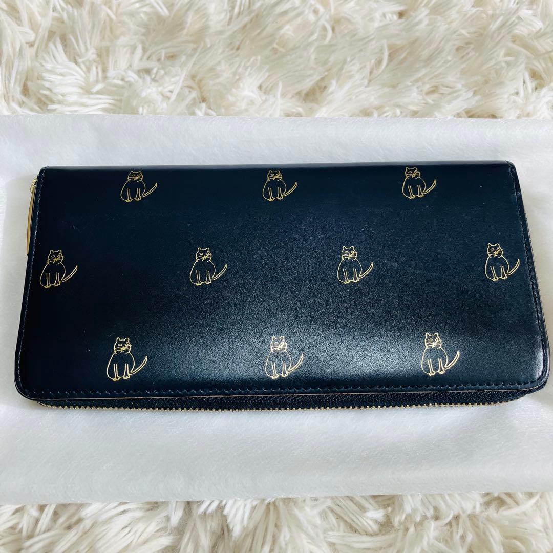 ポールスミス キャットドゥードゥル　ラウンドファスナー　長財布 猫　総柄