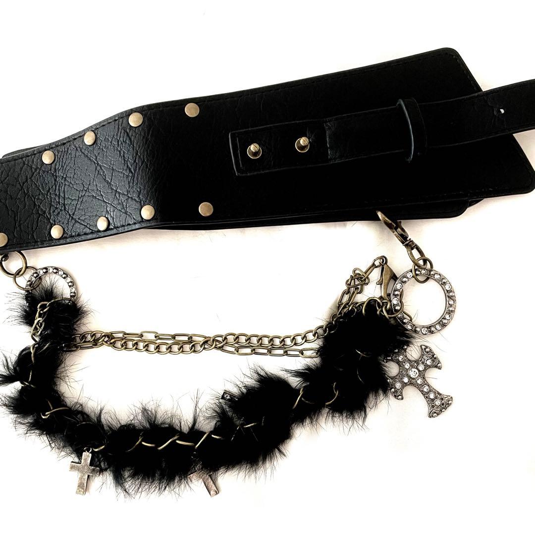 新品d.i.aムーンバックルベルト ブラック/ダイヤ ダイア平成ギャルy2k