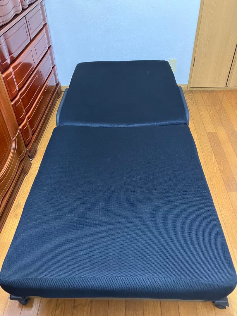 折りたたみベッド メッシュ生地 黒