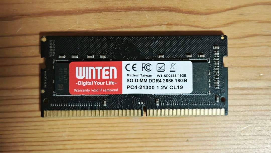 メモリー WINTEN SO-DIMM DDR4 2666 16GB