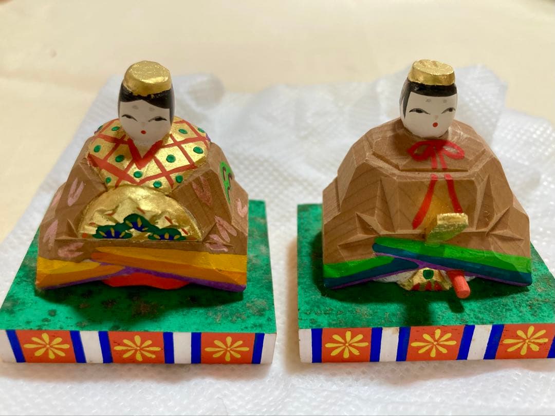 高橋神泉　奈良一刀彫　１５人揃い　段飾り　ひな祭り　川口神泉　雛段