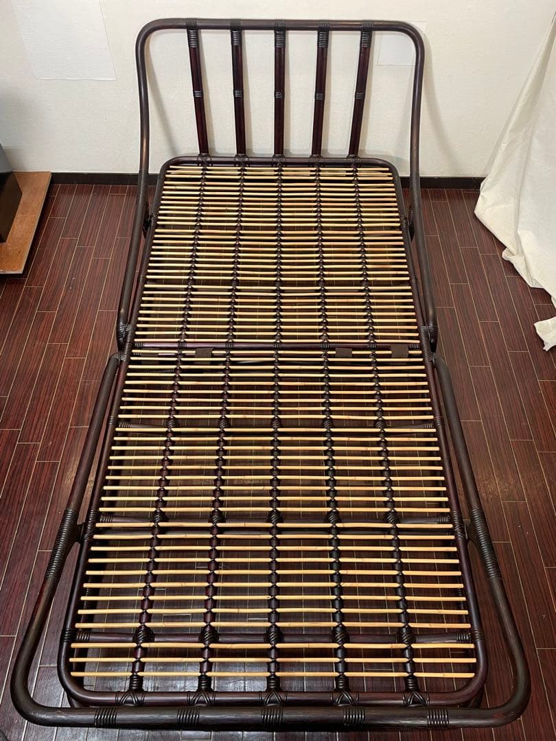 ワイ・エム・ケー長岡 ラタン シングルベッド 籐 分割式 すのこ状 マットレス