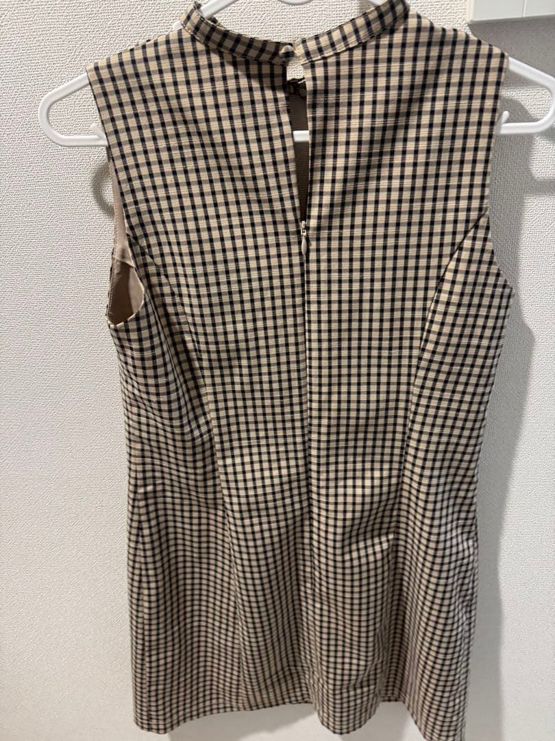 ワンピース Natalie check mini dress beige andmary