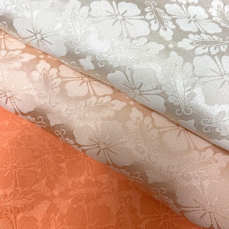 502ax50□お宮参り 女児 長襦袢付 七五三にも 五つ紋 色無地 地紋□美品