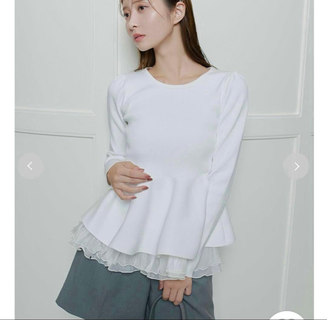 ペプラムドッキングニットプルオーバー36