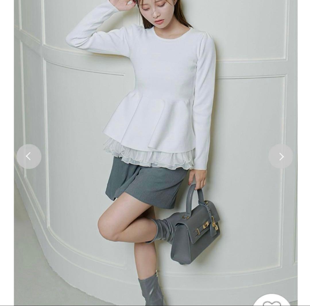 ペプラムドッキングニットプルオーバー36