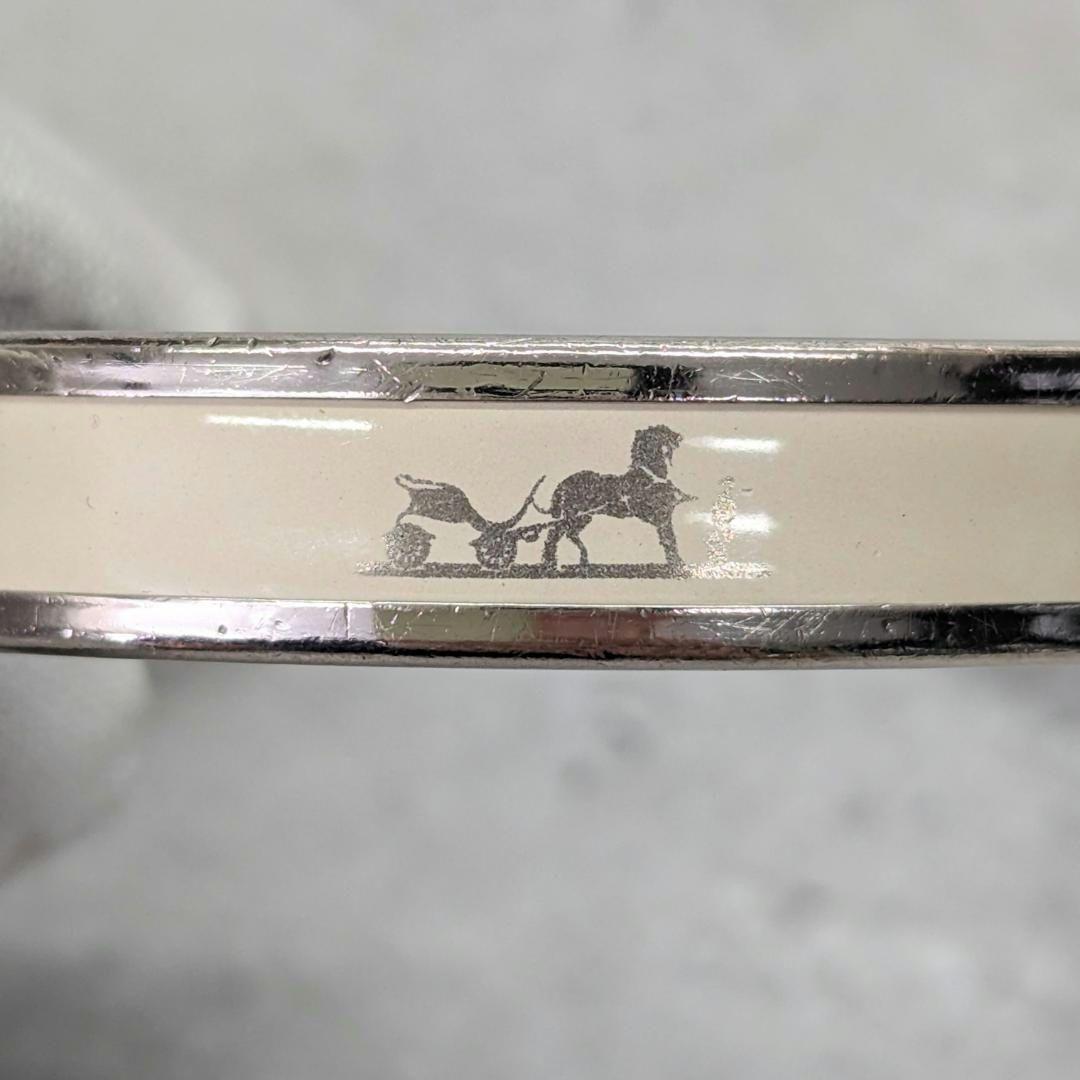 HERMES エルメス カレーシュPM シルバー 白 エナメル