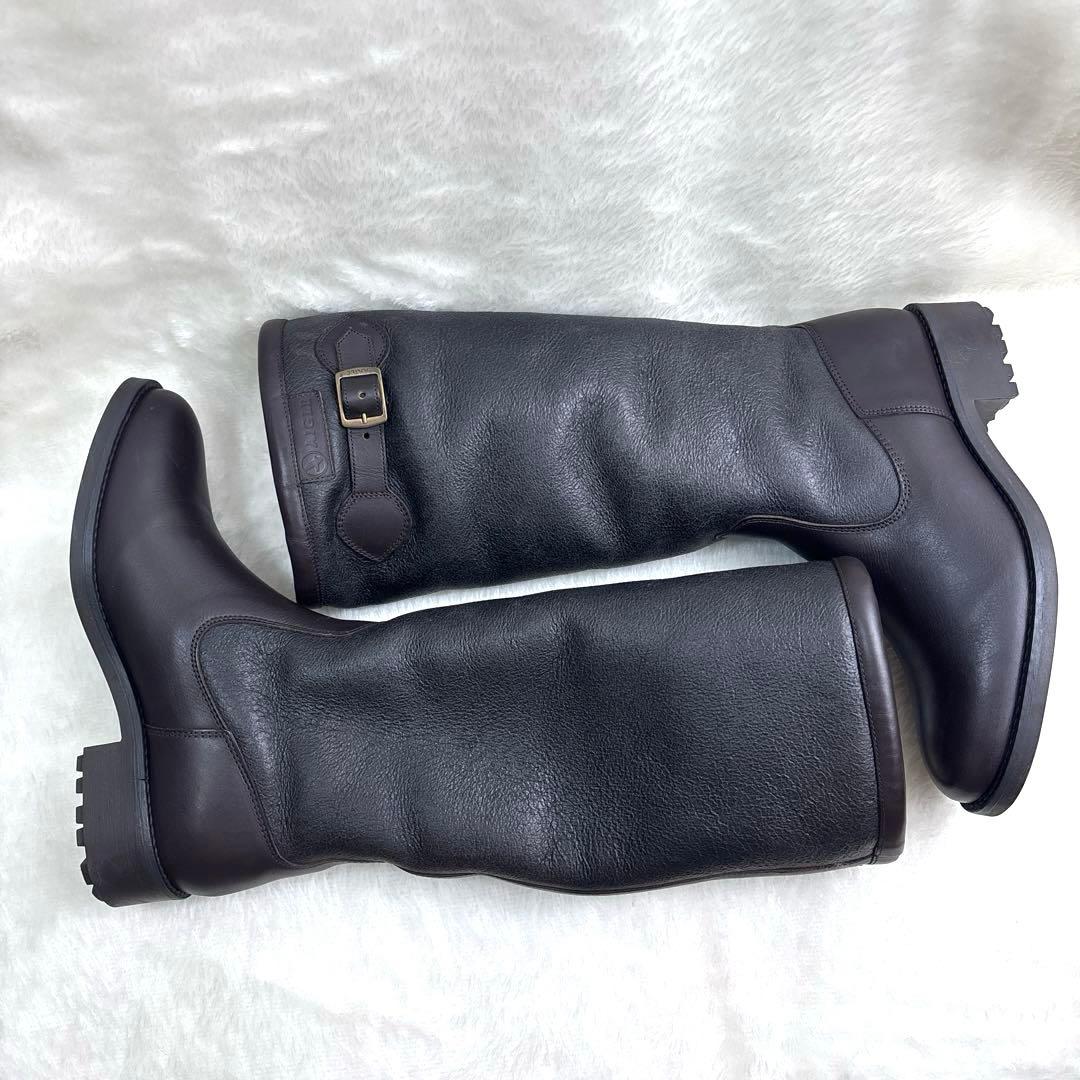 AIGLE エーグル◆ムートン　レザーロングブーツ　茶