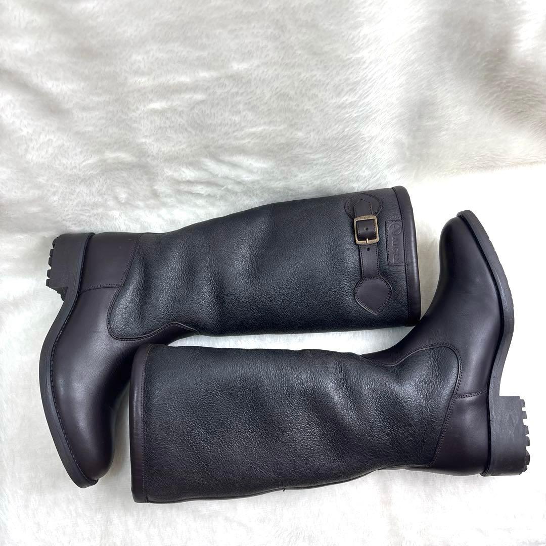 AIGLE エーグル◆ムートン　レザーロングブーツ　茶