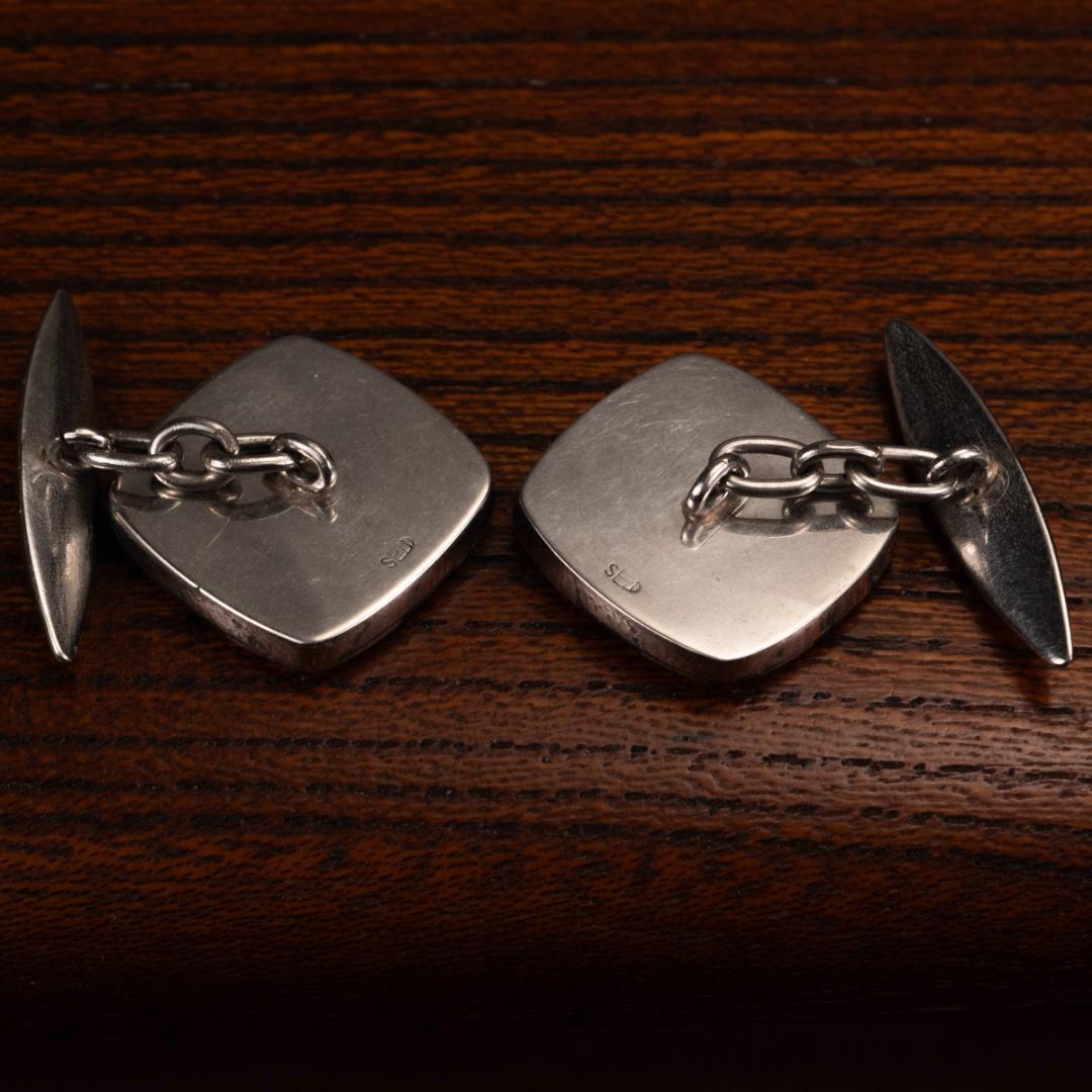 希少 アンティーク カフリンクス Sun Platinuml 刻印 アールデコ