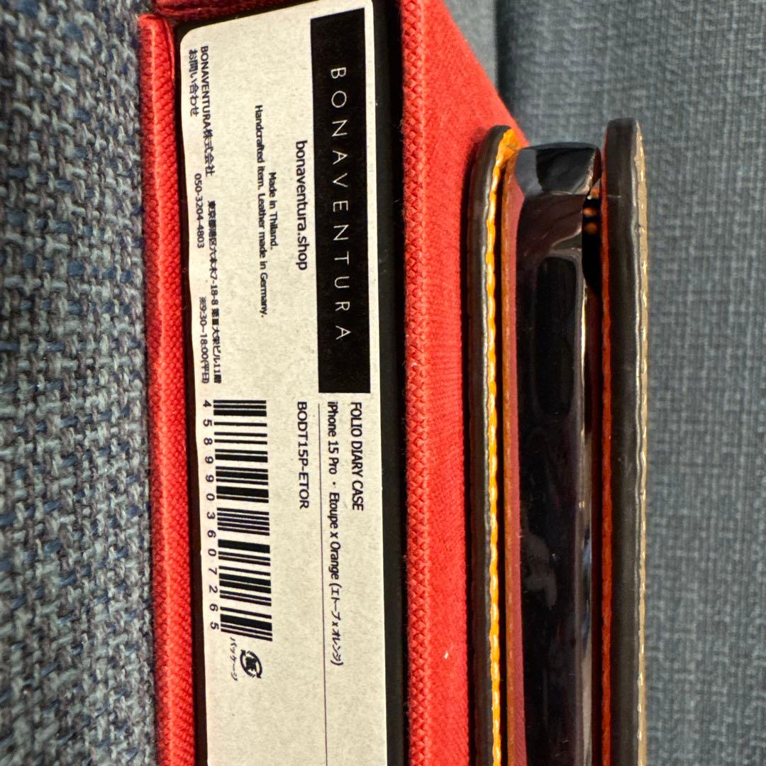 Iphone 15pro BONAVENTURAエトゥープオレンジ