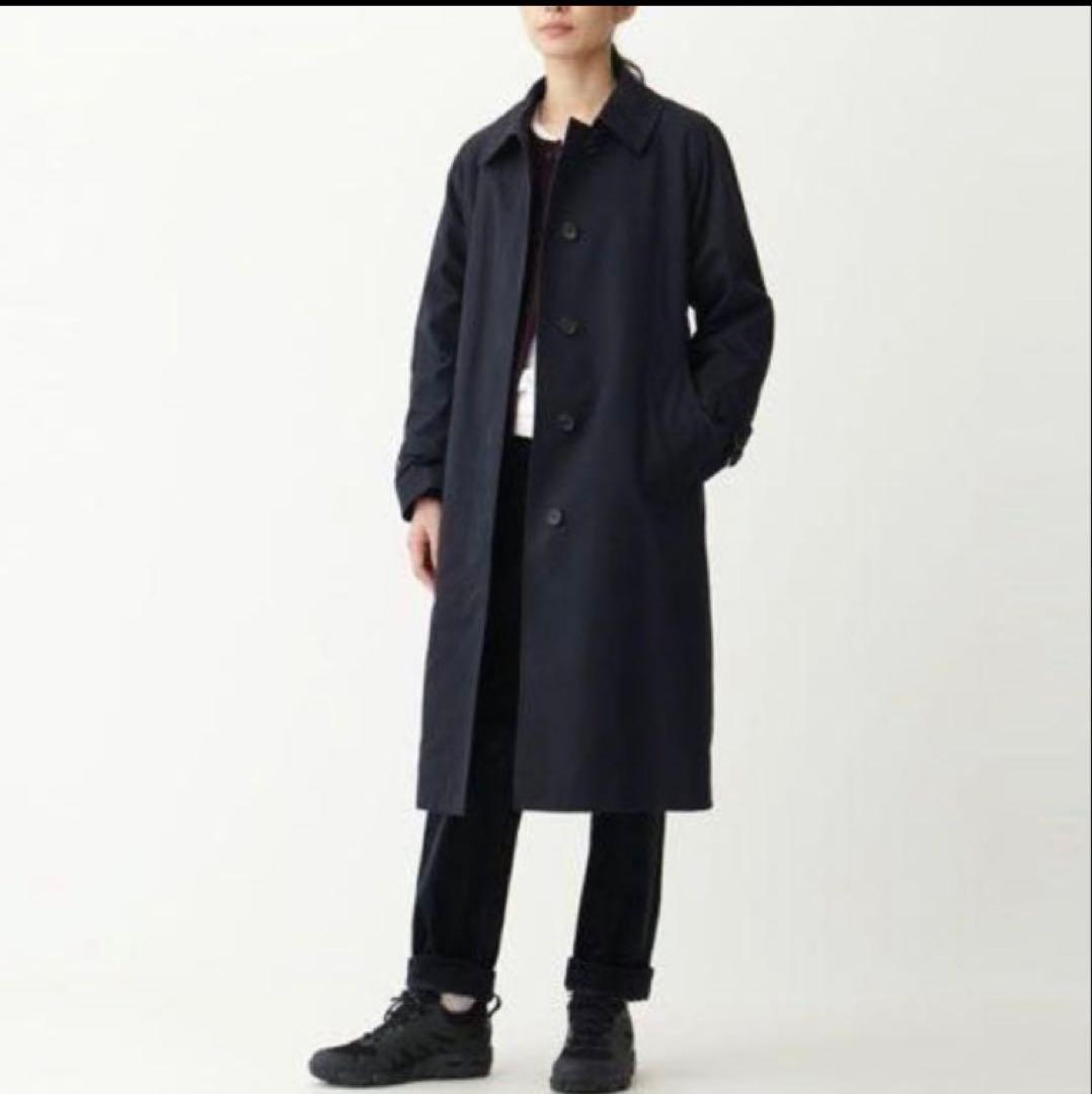 MARGARET HOWELL濃紺ウールロングコート　ステンカラーベルト　美品！