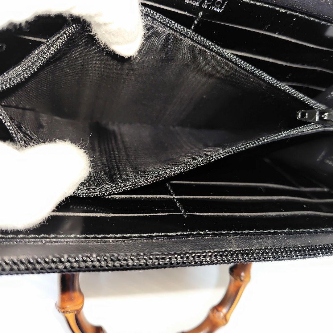 グッチ GUCCI バンブー 　キャンバス 財布 ショルダー付き 長財布