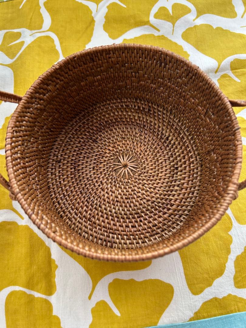 雑貨　アタ 編み2段ランチバスケット　2個セット裁縫道具　小物入れ バリ