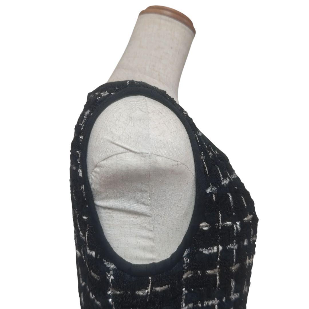 高級 ジュールトゥルニエ グレースクラス ラメツイードチェックワンピース