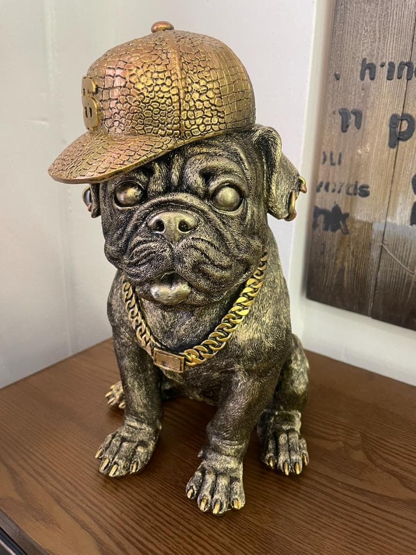 B-BOY犬　置物　オブジェ　犬　ブルドッグ　飾り　イヌ　いぬ　ドッグ　ラッパー