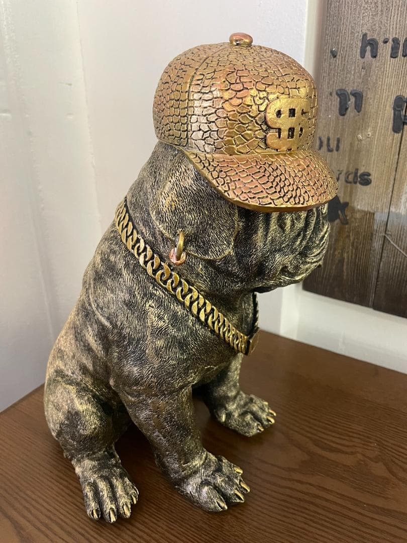 B-BOY犬　置物　オブジェ　犬　ブルドッグ　飾り　イヌ　いぬ　ドッグ　ラッパー