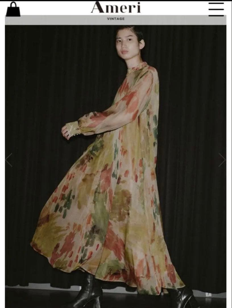 ワンピース Ameri VINTAGE UND WILLOW PAINT DRESS
