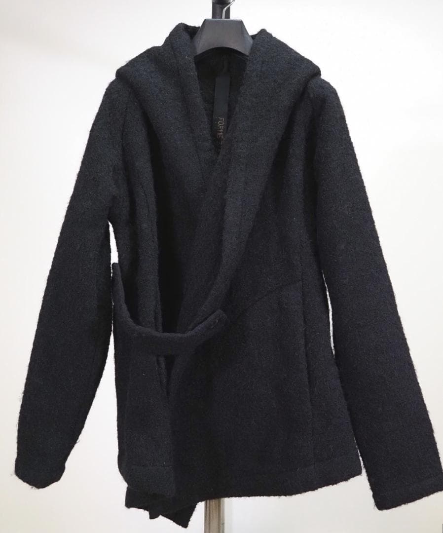 forme d'expression フーデッドニットコートM