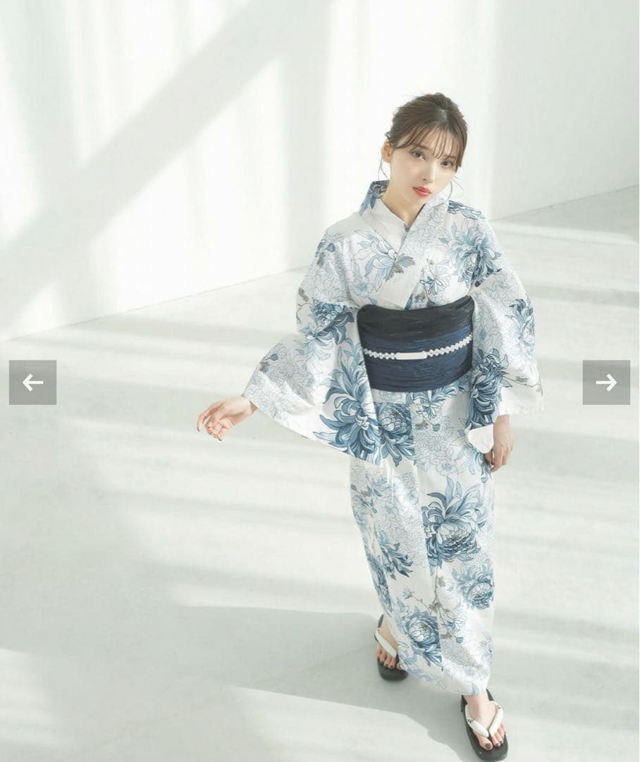 dita 浴衣　湊色の乱菊重ね