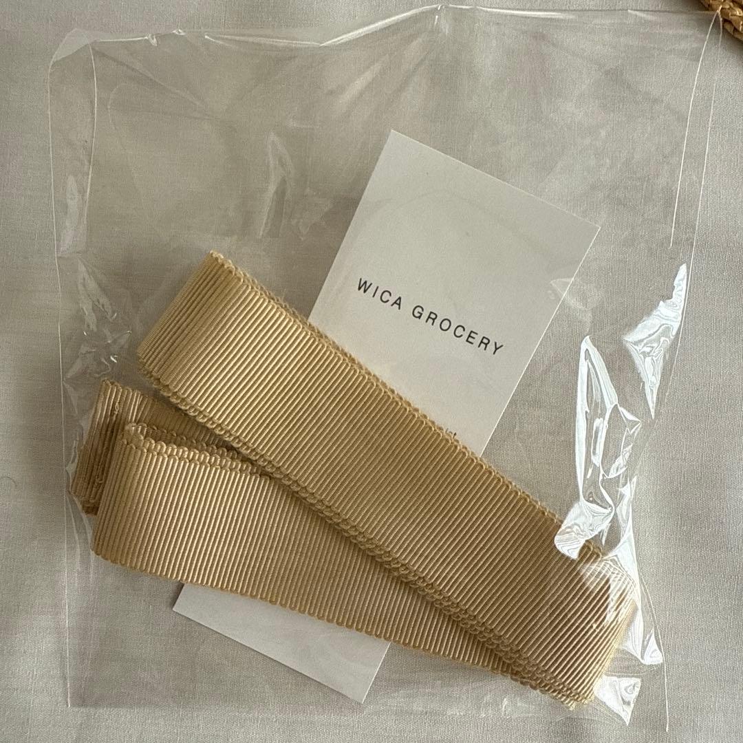 新品 wicagrocery ウィカグロサリー　 麦わら帽子 リボン付き