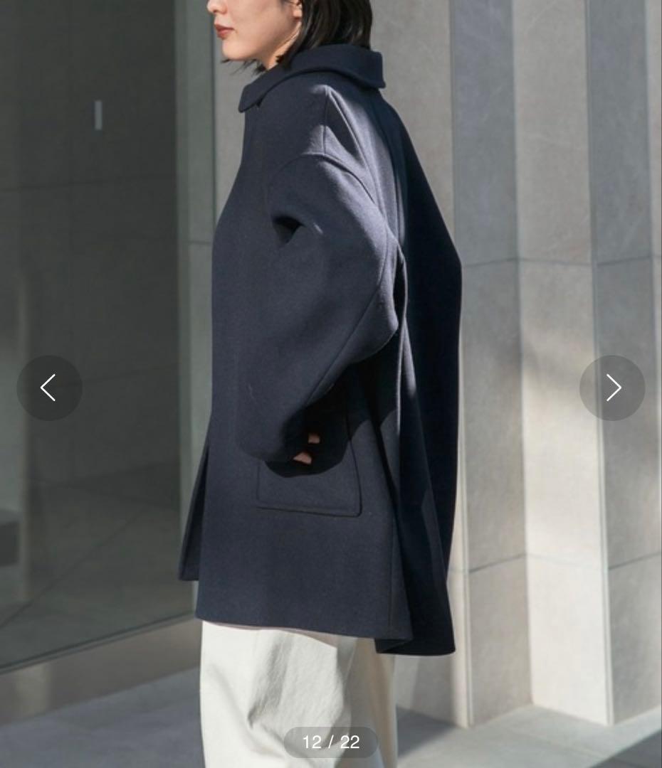 FORK&SPOON　バルカラーミドルコート　ネイビー