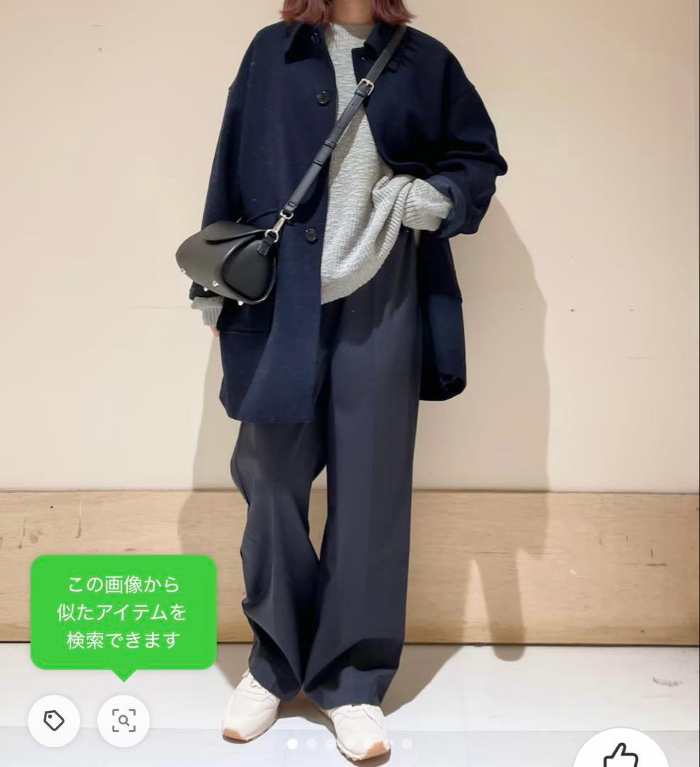 FORK&SPOON　バルカラーミドルコート　ネイビー