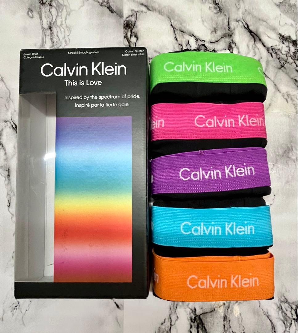 カルバンクライン　メンズ　ボクサーパンツ　５枚セット　レインボー S（M）　04