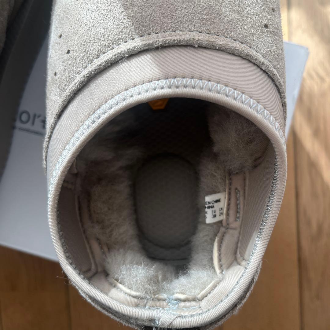 美品suicokeスイコック　ボアサンダル　スリッポン37 グレー