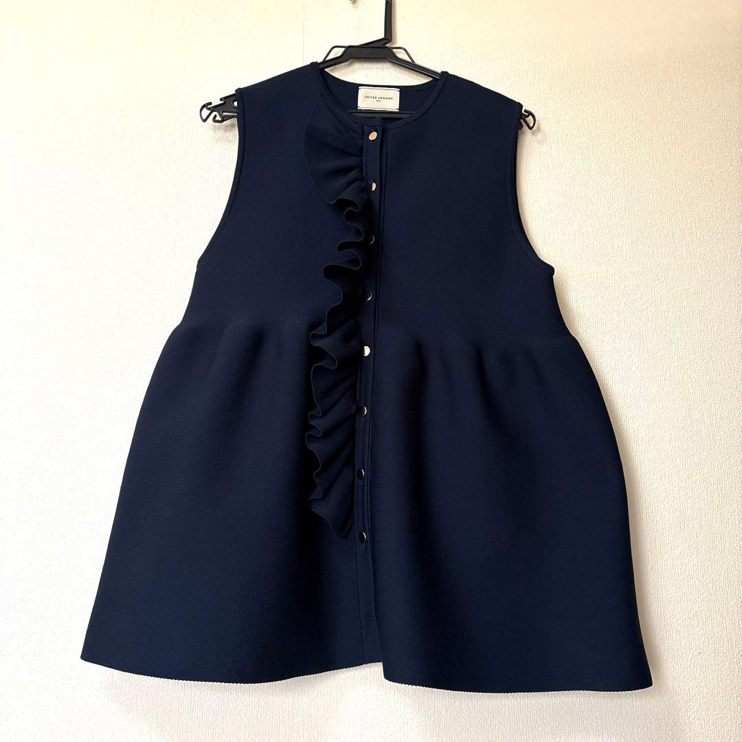 UNITED ARROWS P フリル ニットベスト