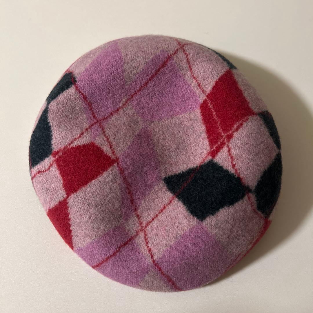 ヴィヴィアンウエストウッド ハーレクインチェック柄バスク ベレー帽