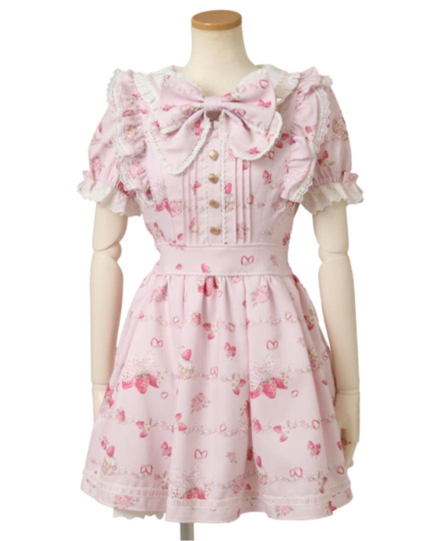 LIZLISA Creamy Berry柄ワンピース ピンク