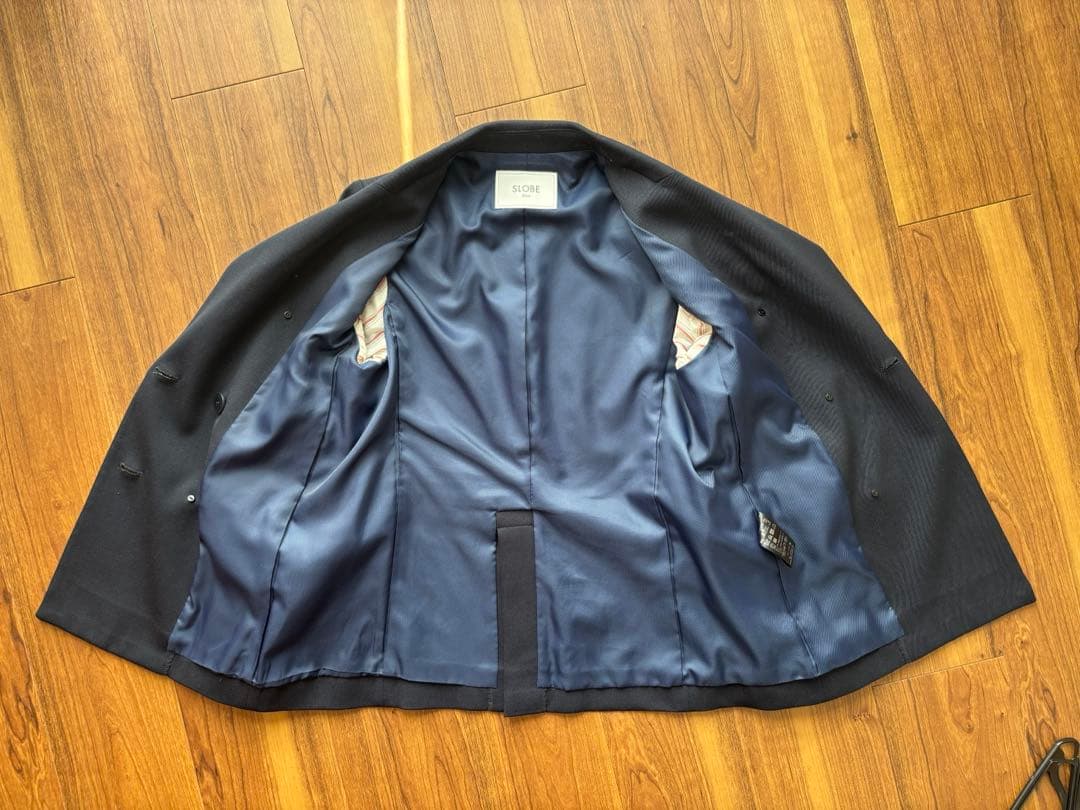 SLOBE IENA ネイビー ダブルボタン テーラードジャケット 38 イエナ