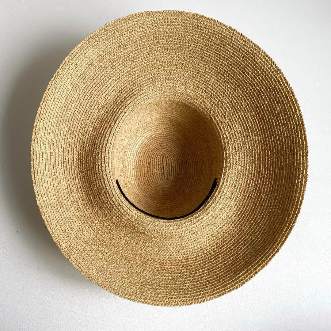 極美品　ヘレンカミンスキー　ラフィアハット　ブリム12cm