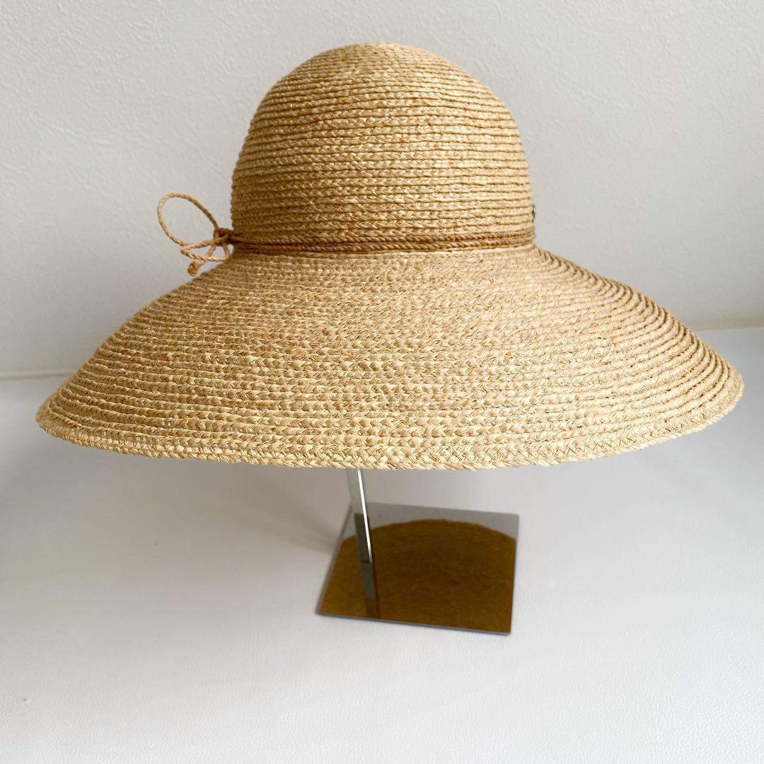 極美品　ヘレンカミンスキー　ラフィアハット　ブリム12cm