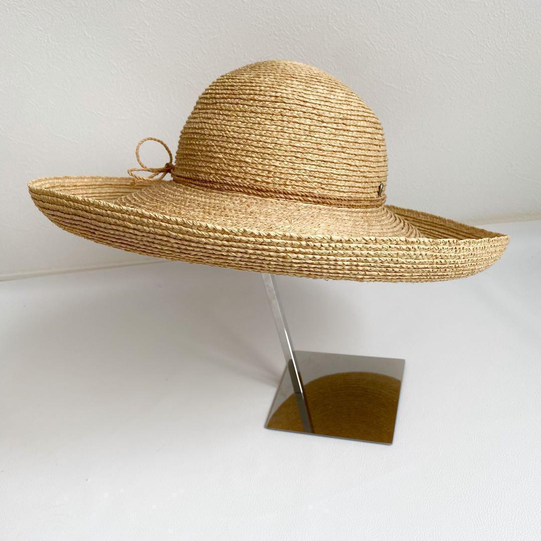 極美品　ヘレンカミンスキー　ラフィアハット　ブリム12cm