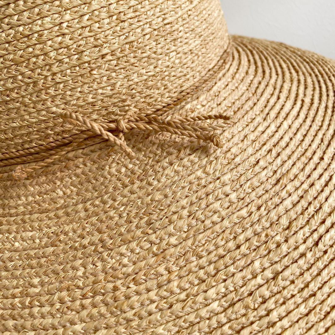 極美品　ヘレンカミンスキー　ラフィアハット　ブリム12cm