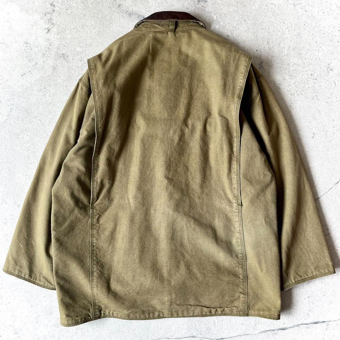 90s J.Crew ジェイクルー 巨人タグレザー襟 ハンティングジャケット 緑