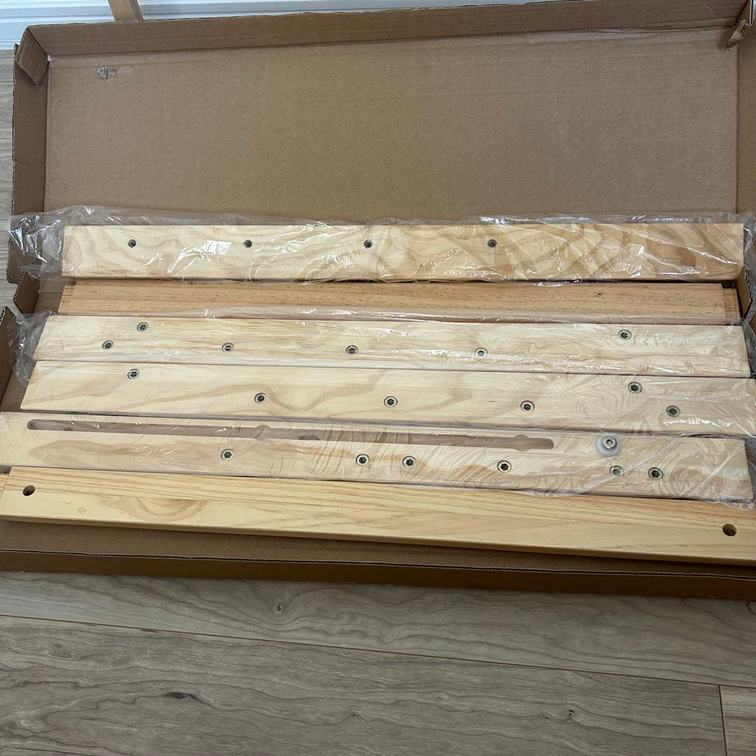 除菌清掃済✨大和屋　トール　Wオープン　ベビーベッド　ナチュラル　すのこ