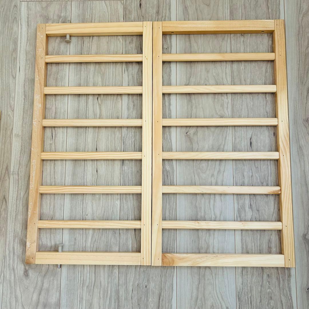 除菌清掃済✨大和屋　トール　Wオープン　ベビーベッド　ナチュラル　すのこ