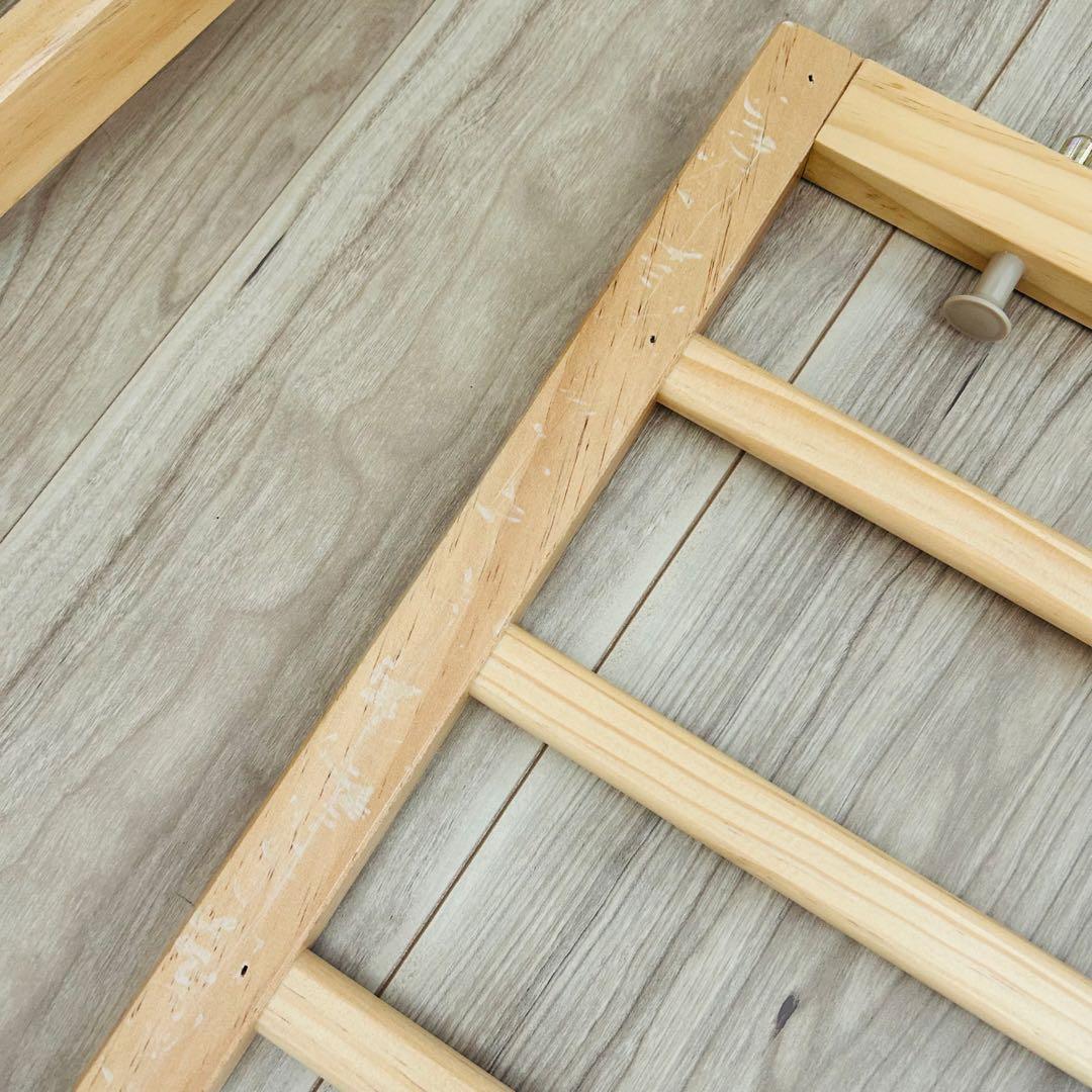 除菌清掃済✨大和屋　トール　Wオープン　ベビーベッド　ナチュラル　すのこ