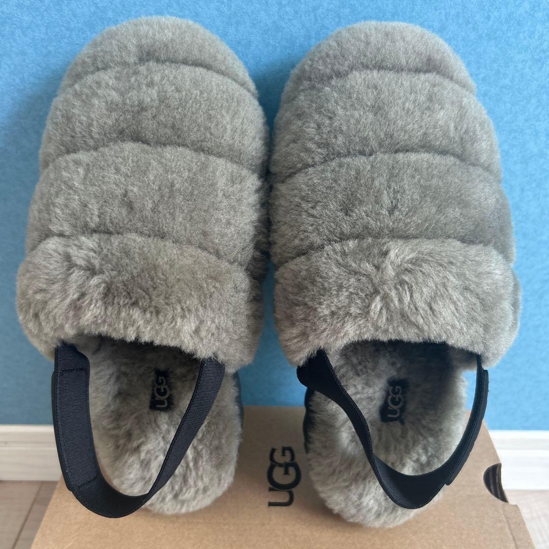 UGG フラットファーサンダル美品24cm