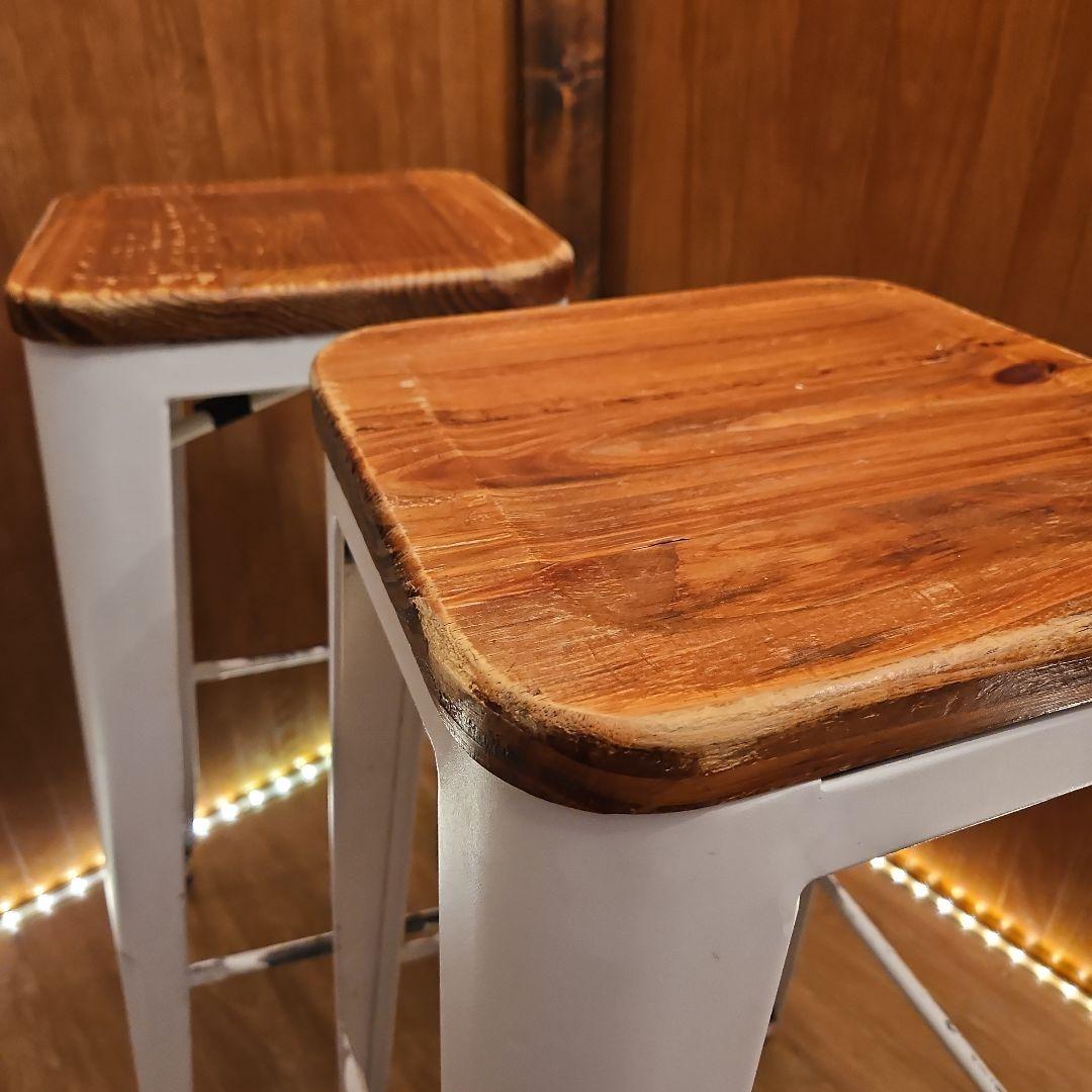 ２脚セット スタッキングスツール ヴィンテージスツール カウンターチェア B