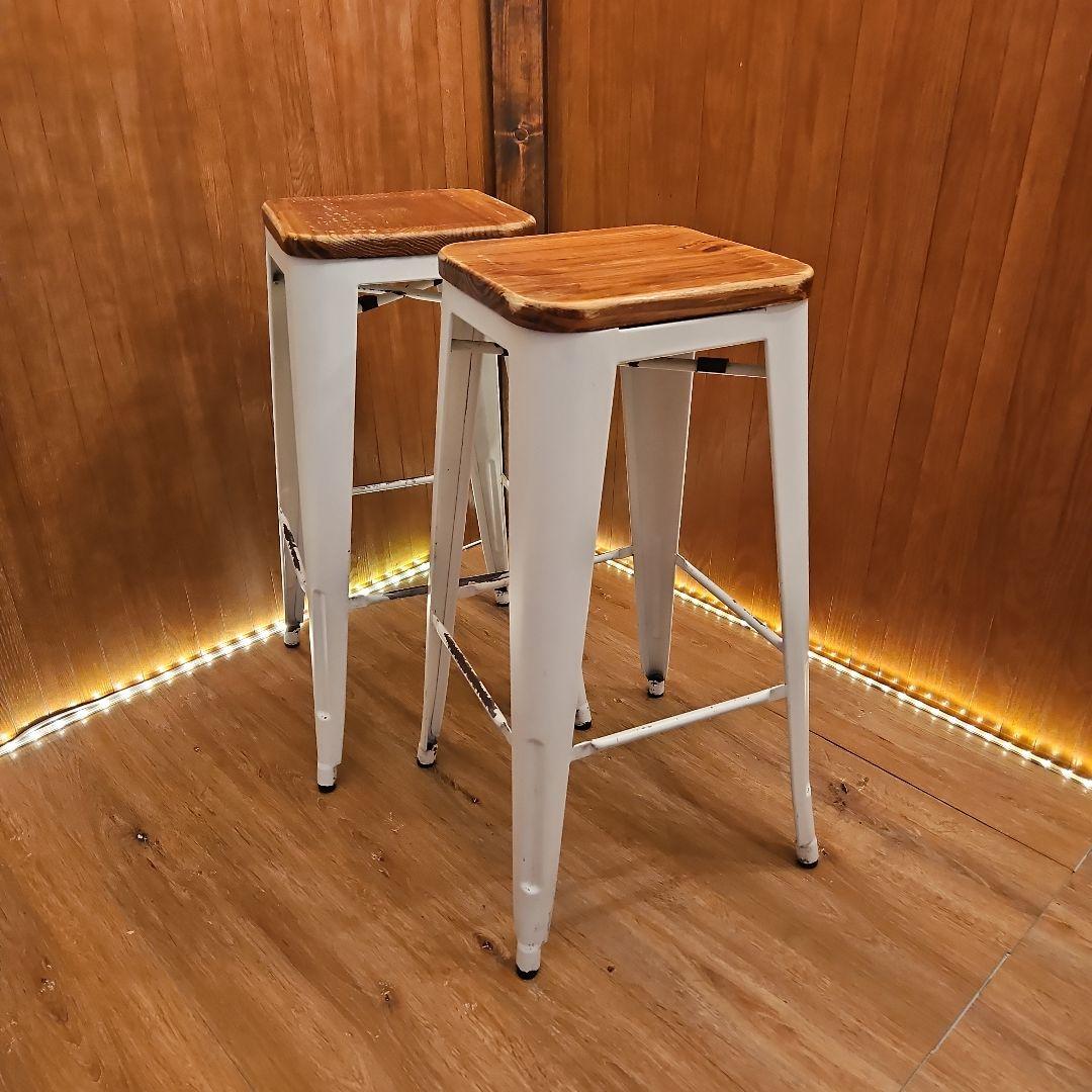 ２脚セット スタッキングスツール ヴィンテージスツール カウンターチェア B