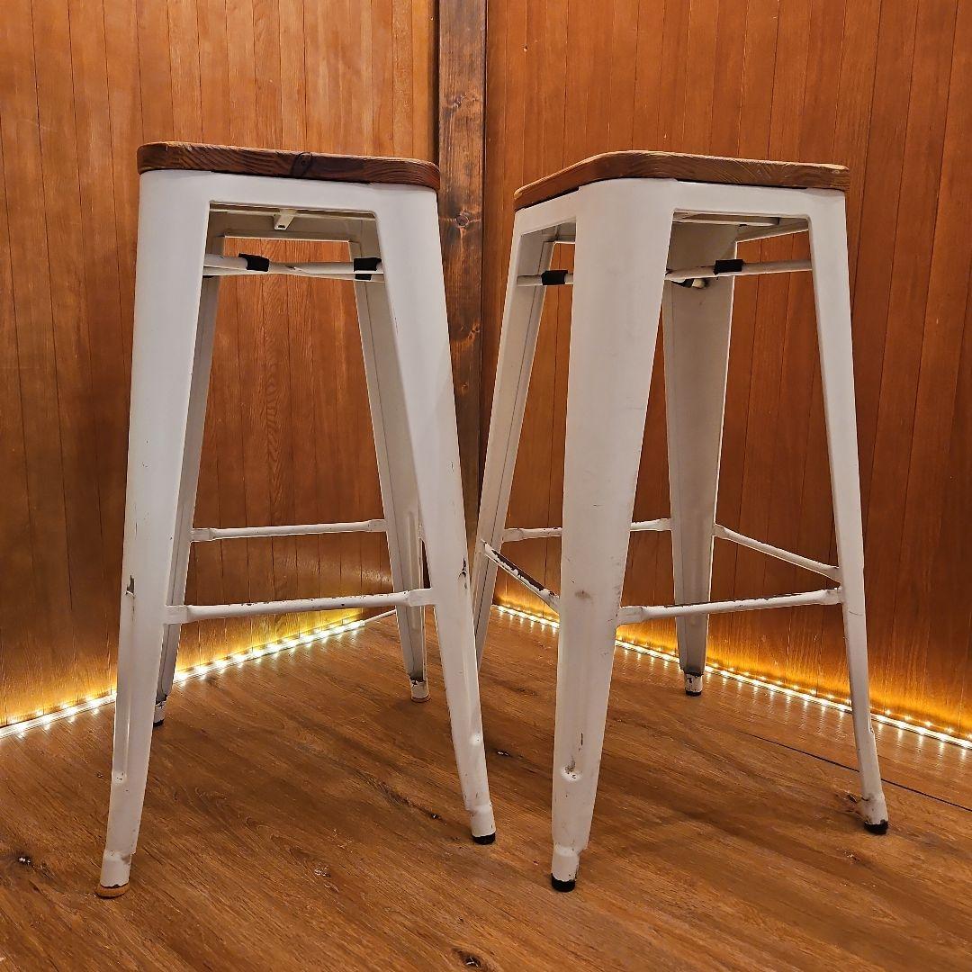 ２脚セット スタッキングスツール ヴィンテージスツール カウンターチェア B