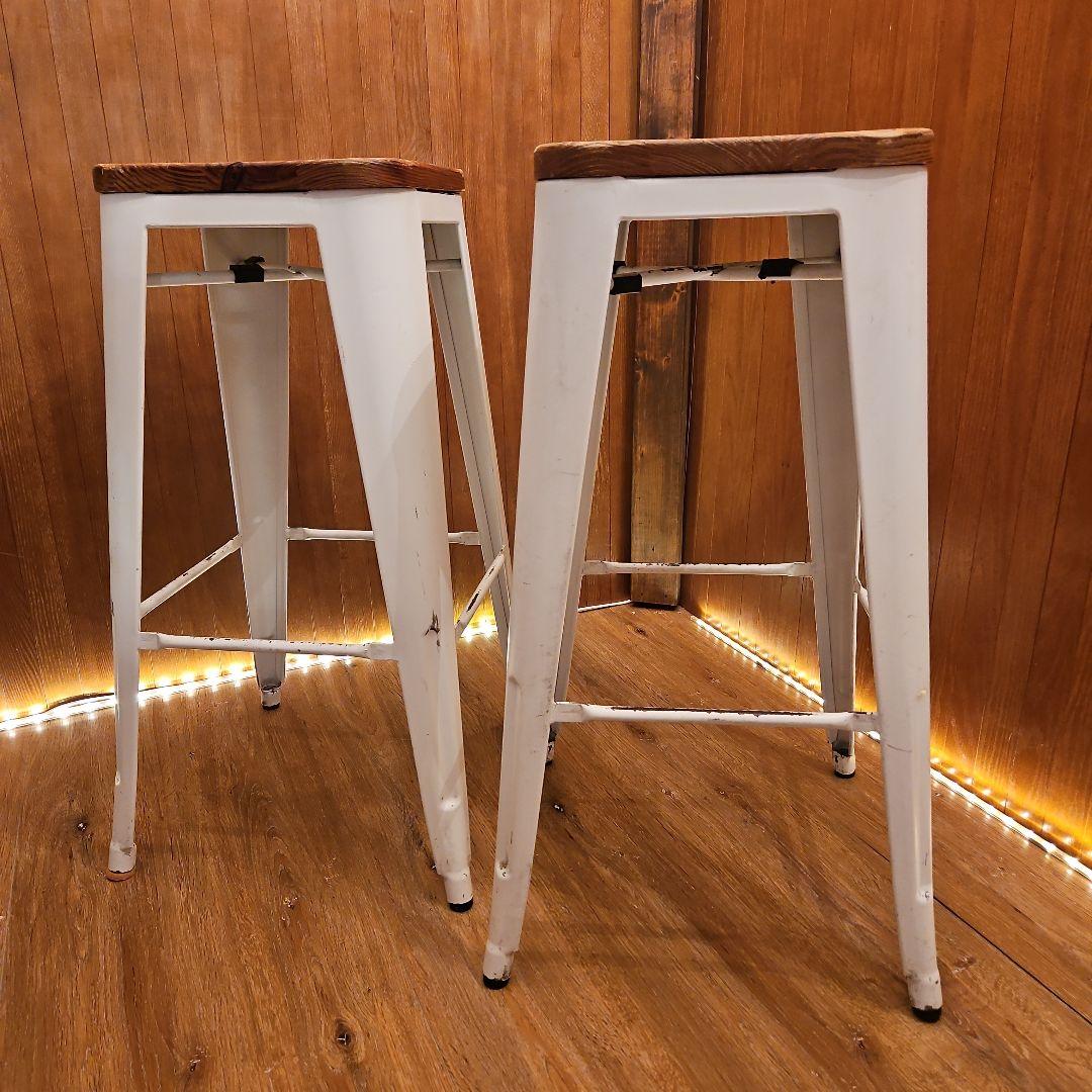 ２脚セット スタッキングスツール ヴィンテージスツール カウンターチェア B