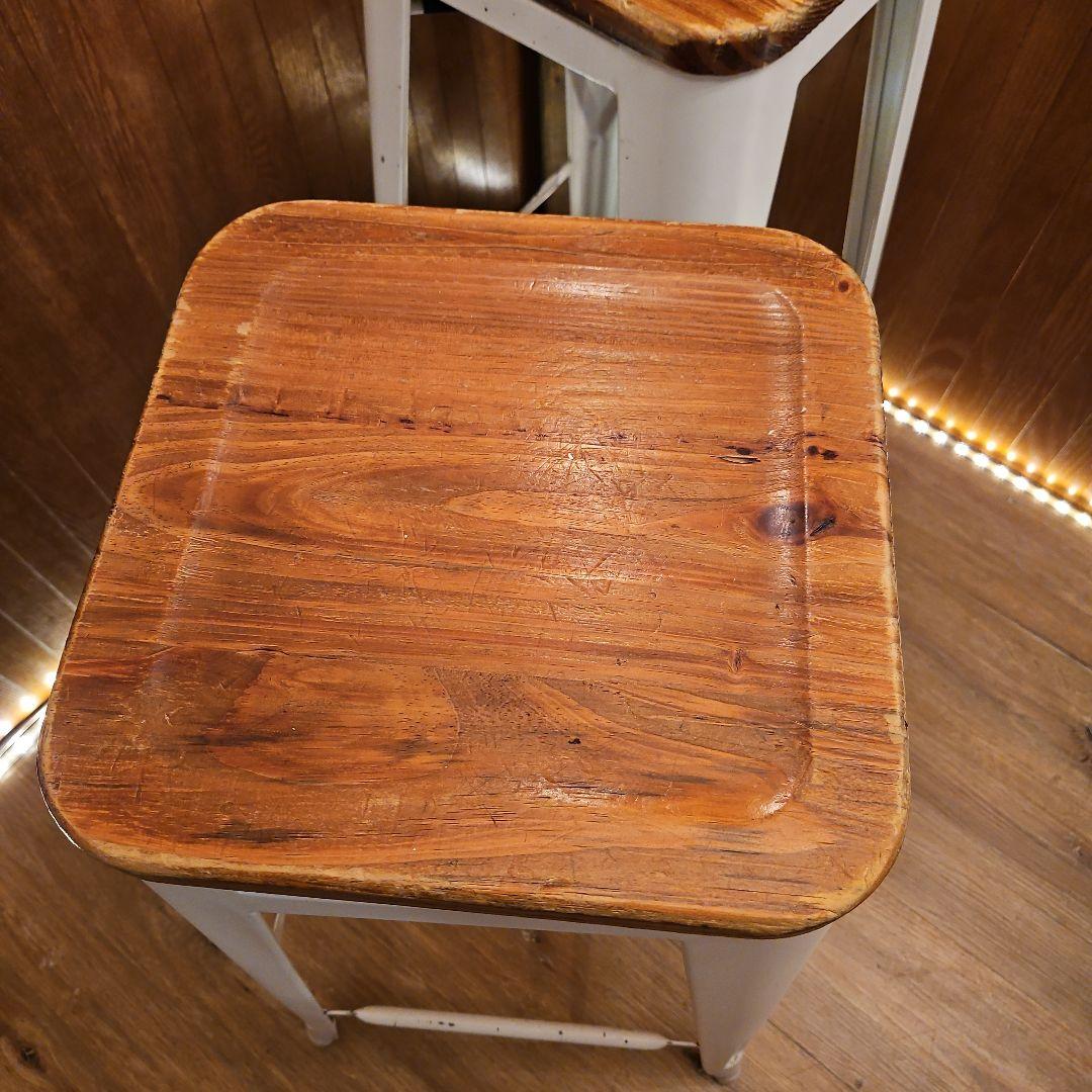 ２脚セット スタッキングスツール ヴィンテージスツール カウンターチェア B